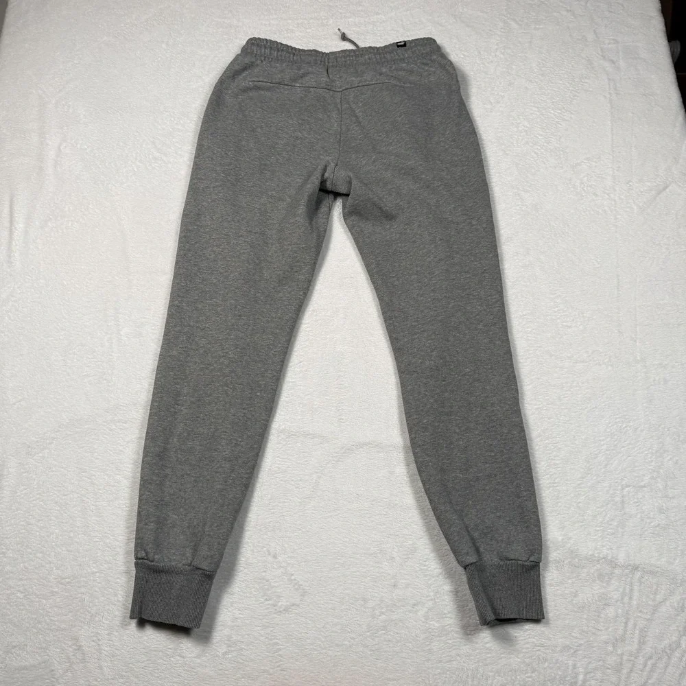Puma Sweatpants Mens Small Gray Fleece Joggers‎ Ribbed Cuffs Logo 848417-03